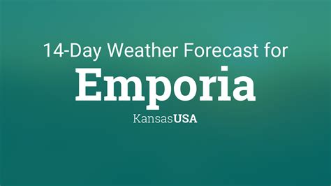 Point Forecast: Emporia KS. 38.41°N 96.19°W. Last Update: 7:26 pm CST Mar 3, 2024. Forecast Valid: 8pm CST Mar 3, 2024-6pm CDT Mar 10, 2024. Forecast Discussion.